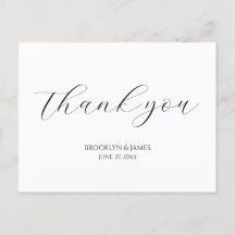 PostCard för Bröllop Tack i elegant Script