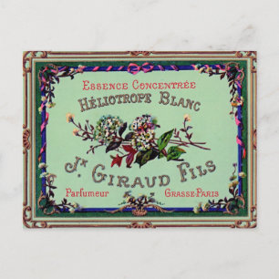 PostCard för etiketten fransk Parfym Vykort