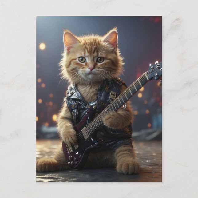 POSTCARD FÖR KATTSPELGUITAR VYKORT (Framsida)