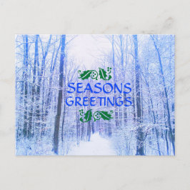 POSTCARD FÖR säsonhälsningar WINTER SKOGEN Vykort