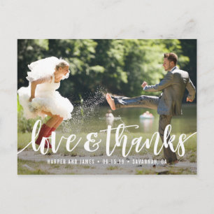 PostCard för Tack i funky Script Vykort