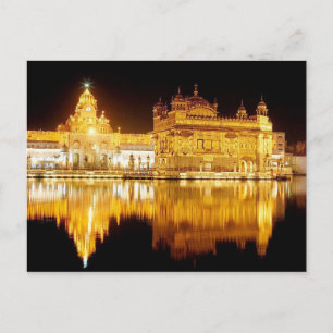 Postcard Golden Temple India (night) Punjab, Indie Vykort