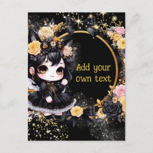 POSTCARD   Goth Girls Kawaii Chibi Cute Anpassning Vykort