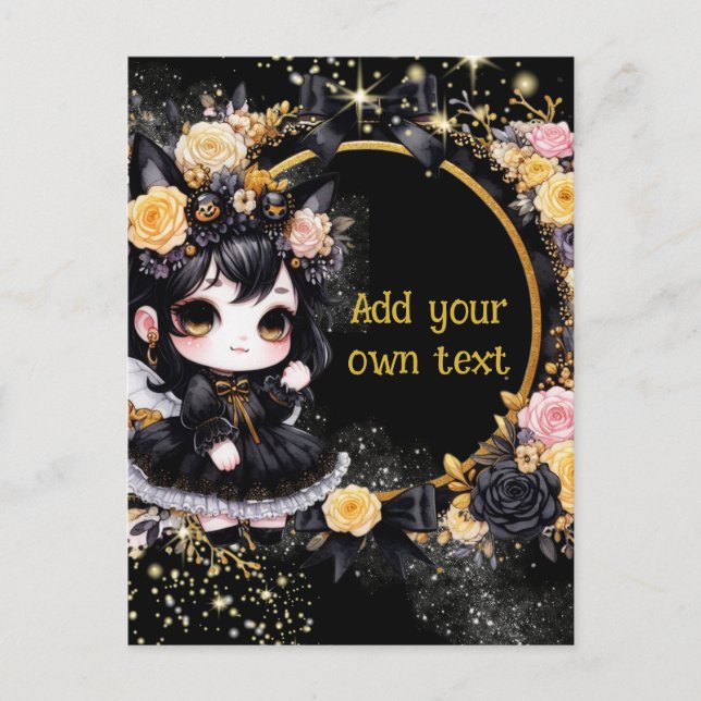 POSTCARD | Goth Girls Kawaii Chibi Cute Anpassning Vykort (Framsida)