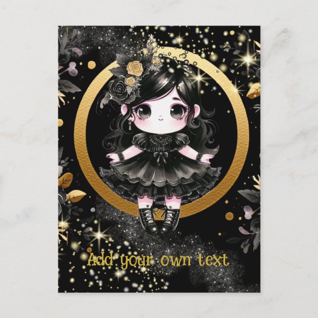 POSTCARD | Goth Girls Kawaii Chibi Cute Anpassning Vykort (Framsida)