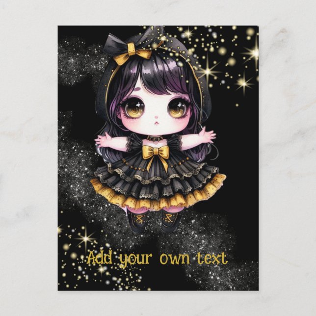POSTCARD | Goth Girls Kawaii Chibi Cute Anpassning Vykort (Framsida)