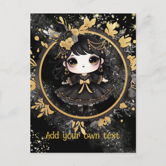 POSTCARD | Goth Girls Kawaii Chibi Cute Anpassning Vykort (Framsida)