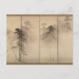 Postcard Hasegawa Tohaku Gräs Träd 1600-talet Vykort