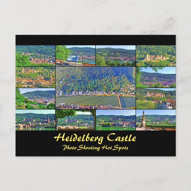 PostCard Heidelberg Castle Photo Shooting HotSpots Vykort (Framsida)