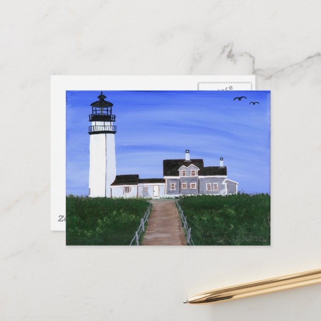Postcard, Highland Light by M. Laplante Vykort (Fram/Back In Situ)