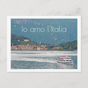 POSTCARD/ITALIAN SJÖ DISTRICT SCENE/I KÄRLEK ITALI VYKORT