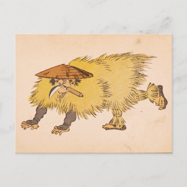 Postcard - Japanese ukiyo-e Minowaraji yokai Vykort (Framsida)