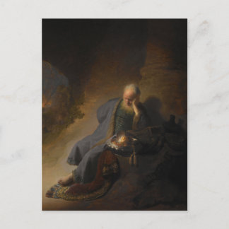 Postcard Jeremiah Jerusalem Rembrandt Vykort