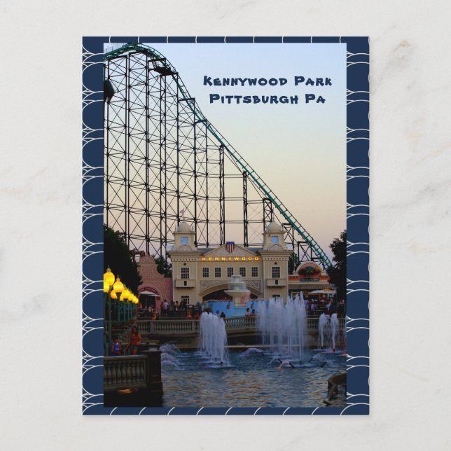 Postcard-Kennywood Park-Dusk-Pittsburgh Vykort (Framsida)