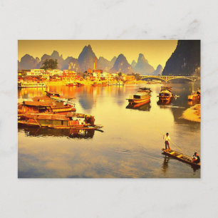 Postcard Lijiang River i Guilin, China Vykort