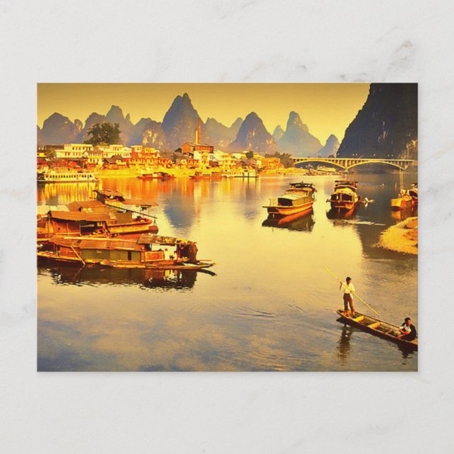 Postcard Lijiang River i Guilin, China Vykort (Framsida)