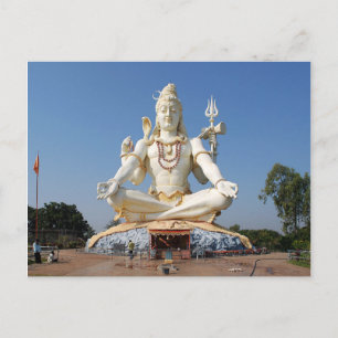 Postcard Lord Shiva Statue vid Bijapur, Indien Vykort