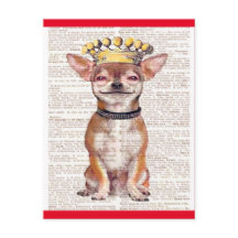 POSTCARD - LYCKLIG CHIHUAHUA RED TRIM