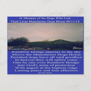 Postcard Manchester Rainbow Dikt Vykort