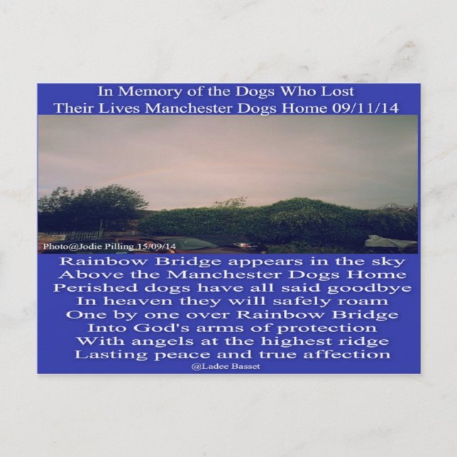 Postcard Manchester Rainbow Dikt Vykort (Framsida)