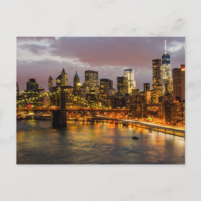 Postcard Manhattan Bridge, New York USA Vykort (Framsida)