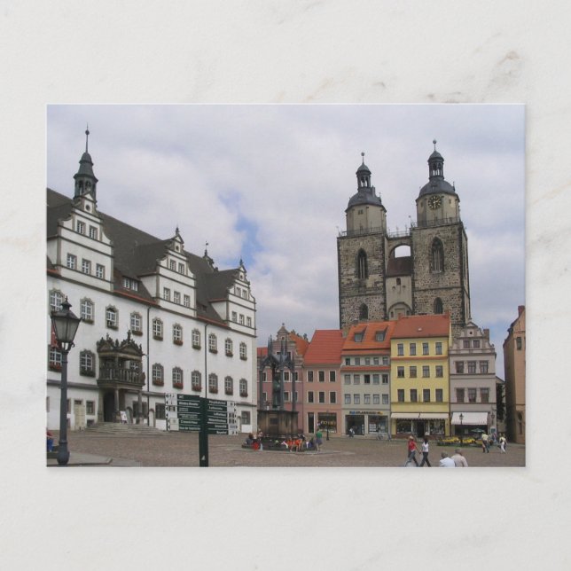 Postcard Marketplace i Wittenberg, Tyskland Vykort (Framsida)