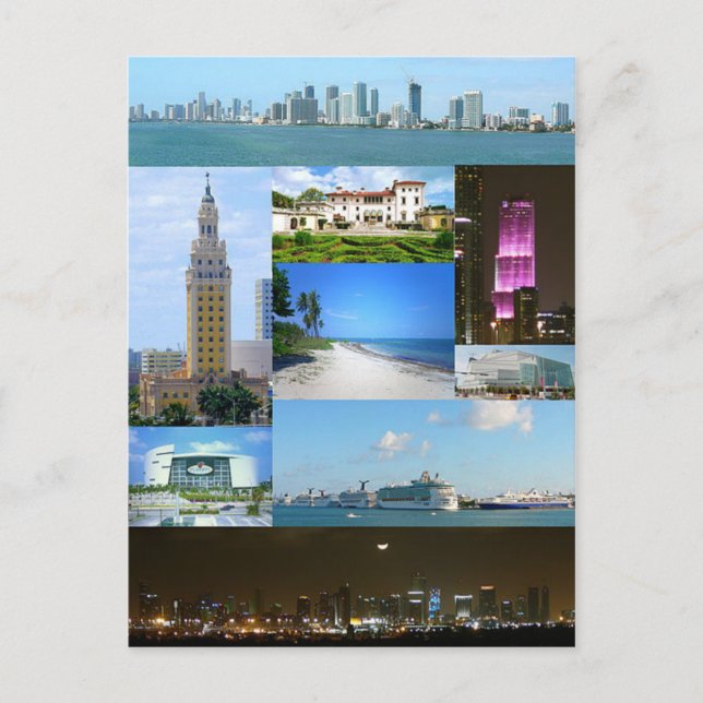 Postcard Miami Monuments, Florida, Förenta statern Vykort (Framsida)