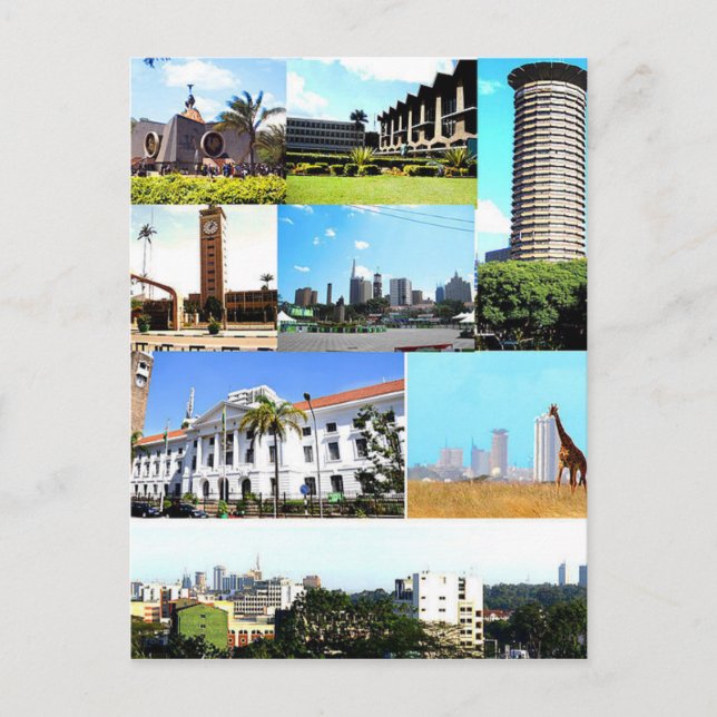Postcard Nairobi Montage, Kenya Vykort (Framsida)