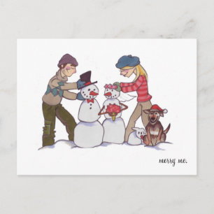 POSTCARD Newlyweds "Merry Me" Helg Vykort