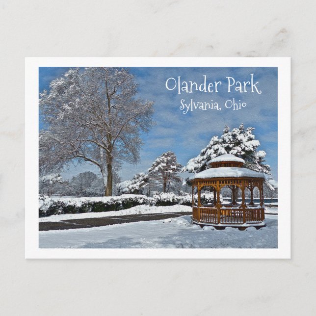 POSTCARD, OLANDER PARK-WINTER WONDERLAND VYKORT (Framsida)