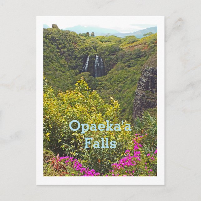 POSTCARD, "OPAEKA'A FALLS (KAUAI, HAWAII) VYKORT (Framsida)