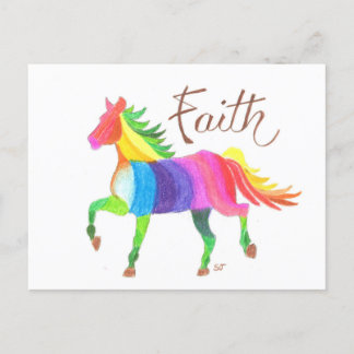Postcard Rainbow Faith Horse av Sherry Jarvis Vykort