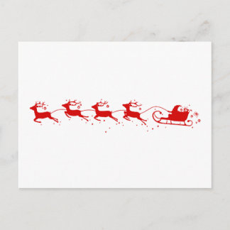 Postcard Reindeers and Santa Claus Helg Vykort