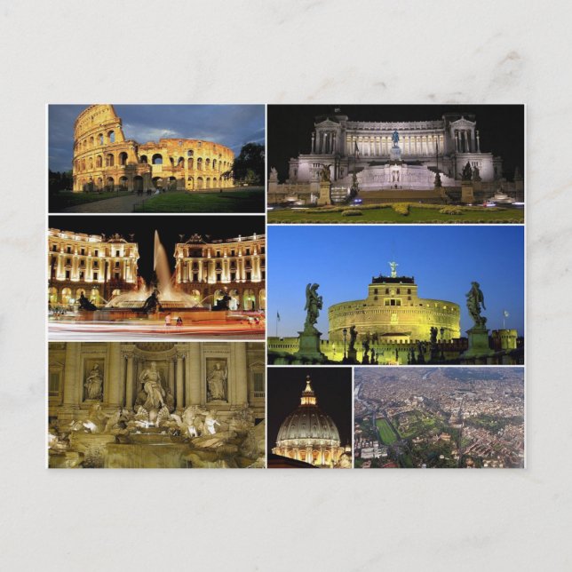Postcard Rome Monuments, Italy Vykort (Framsida)