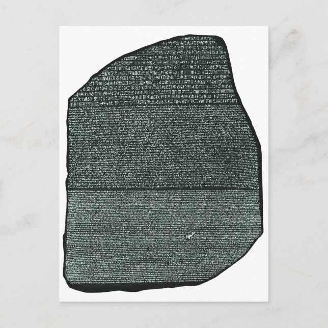 Postcard Rosetta Stone Ancient Egyptian hieroglyph Vykort (Framsida)