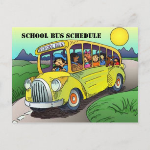POSTCARD SCHOOL BUSS ROUTE SCHEDULE PARENT REMINEN VYKORT