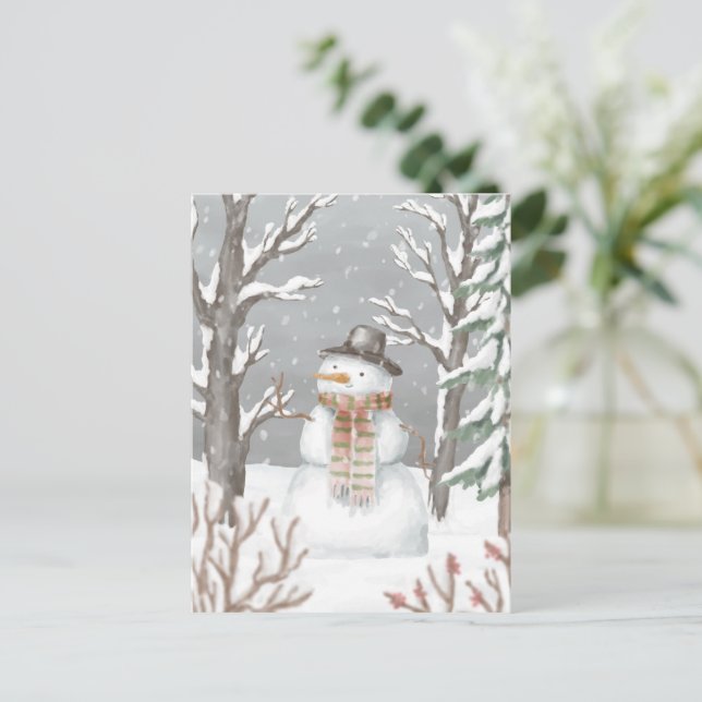 Postcard - Snowman Helg Vykort (Stående Fram)