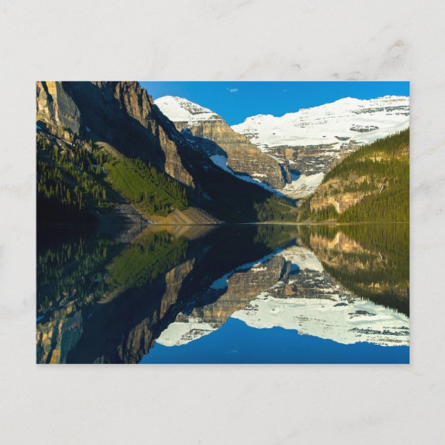 Postcard Spegel Sjö Louise, Alberta Kanada Vykort (Framsida)