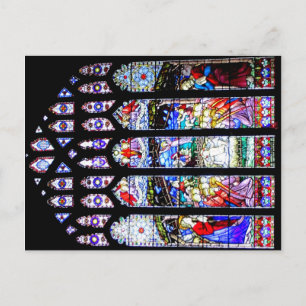 POSTCARD - STAINED GLASS WINDOW CHESTER CATHEDRAL VYKORT