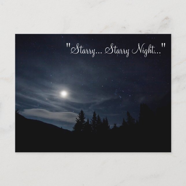 POSTCARD ~ "Starry.." Starry Night..." Vykort (Framsida)