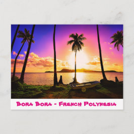 Postcard Sunset on Bora Bora, Fransk Polynesien Vykort