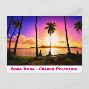 Postcard Sunset on Bora Bora, Fransk Polynesien Vykort