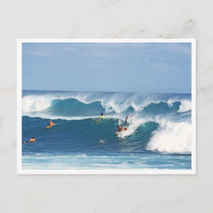 POSTCARD, "SURFING IN KAUAI" VYKORT