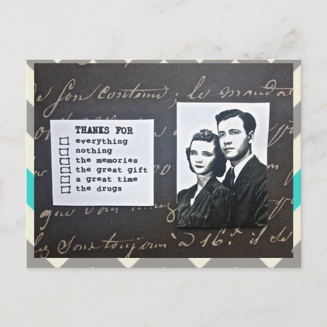 POSTCARD-TAANK-you NOTE FITS ANY TILLFÄLLE Vykort (Framsida)