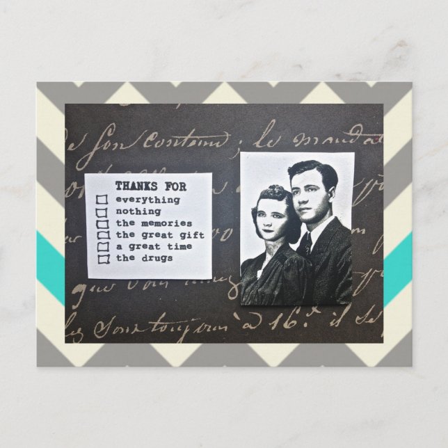 POSTCARD-TAANK-you NOTE FITS ANY TILLFÄLLE Vykort (Framsida)