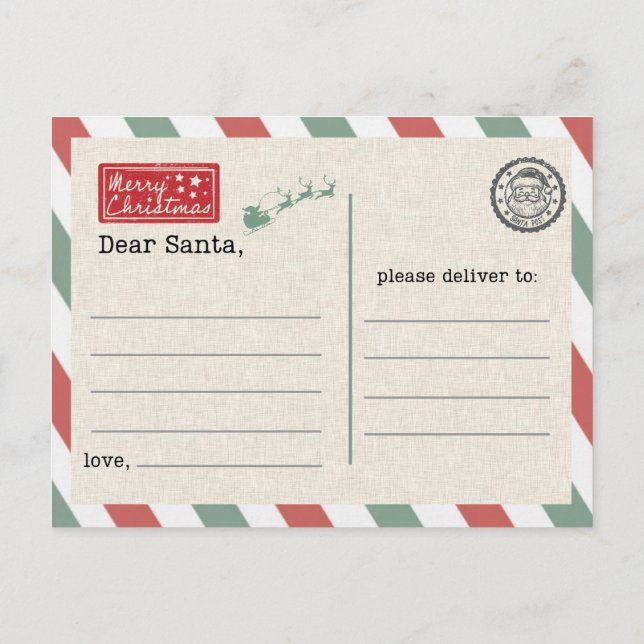 Postcard to Santa Claus Vykort (Baksida)
