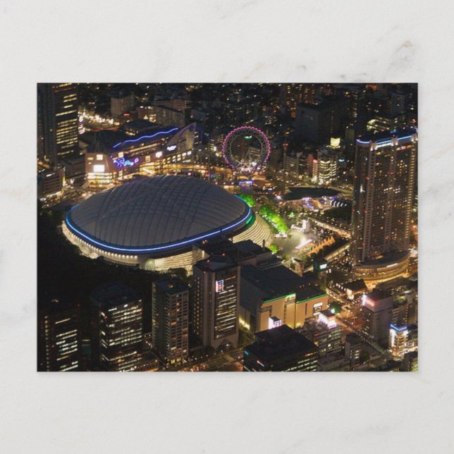Postcard Tokyo Dome by night, Tokyo, Japan Vykort (Framsida)