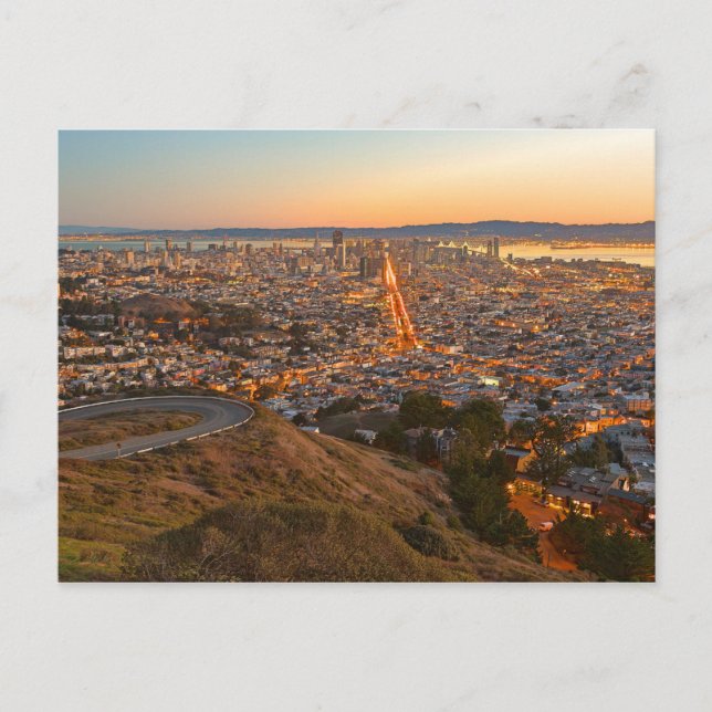 Postcard Twin Peaks, San Francisco, Kalifornien Vykort (Framsida)