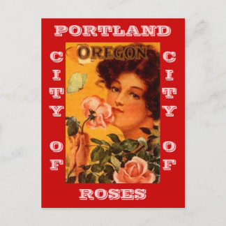 POSTCARD VINTAGE ANNONS PORTLAND OREGON STAD RO VYKORT