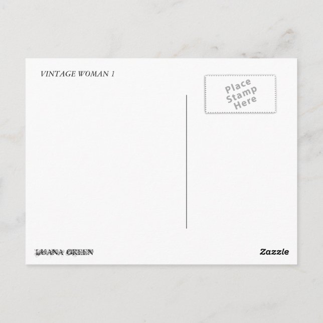 POSTCARD VINTAGE WOMAN 1 VYKORT (Baksida)
